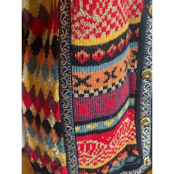 VRIKKE Cardigan Sweater Nowegian Wool Fair Isle Multicolor Oversized Irene Zahl - Picture 5 of 7